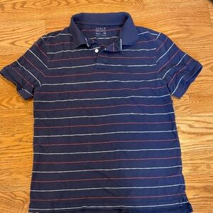 J. Crew Navy Polo with Red and White Stripes